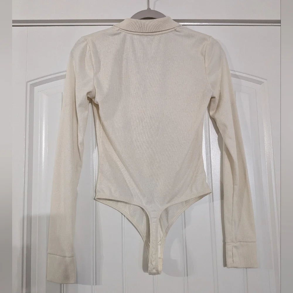 Free People Intimately The Do it Right Long Sleeve Collared Bodysuit